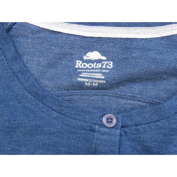 Women's Roots 73 River Rock Henley Top Life is Short Eat Dessert First Quote Med - Picture 5 of 7